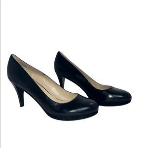 Nine West Black Leather Heels NWZASDOWN size 8.5M